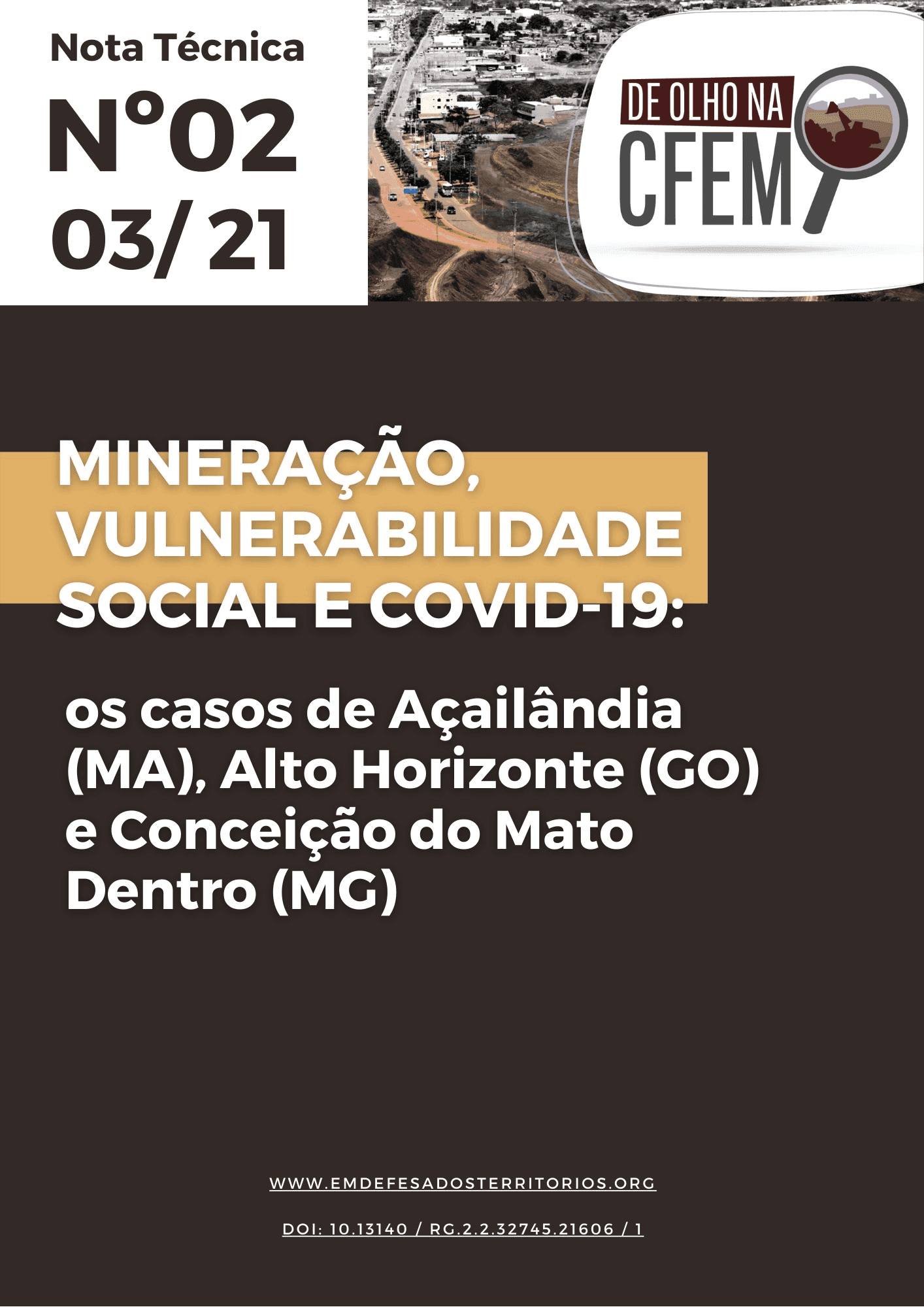 Imagem destacada da postagem Nota Técnica “Mineração, Vulnerabilidade Social e Covid-19: os casos de Açailândia (MA), Alto Horizonte (GO) e Conceição do Mato Dentro (MG)”